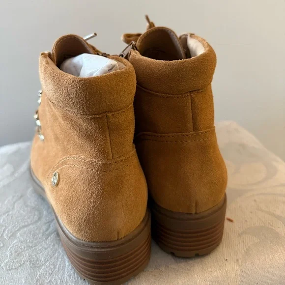 Gently Worn Giani Bernini Brown Lace-Up Ankle Boots - Picture 3 of 6